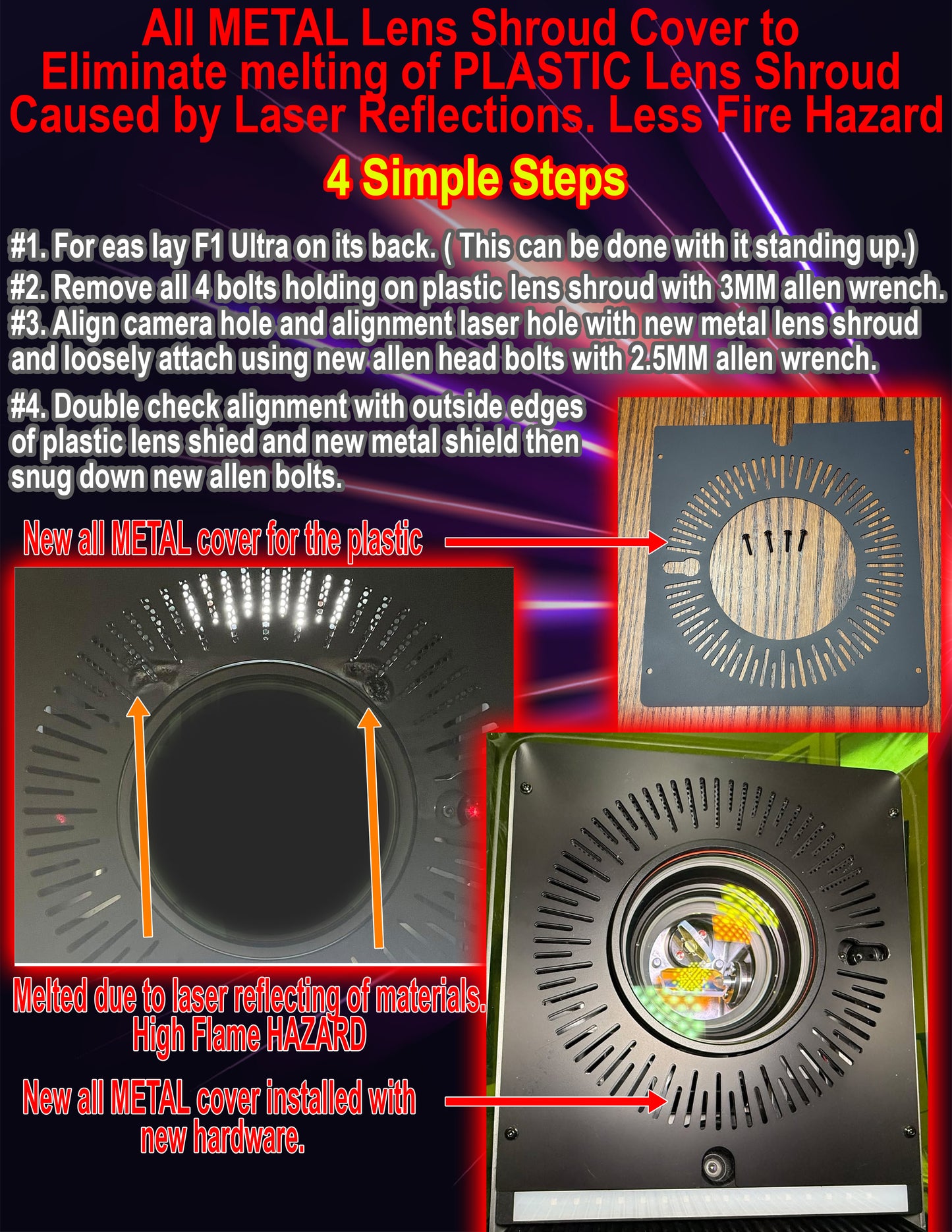 All Metal Lens shroud upgrade for F1 Ultra